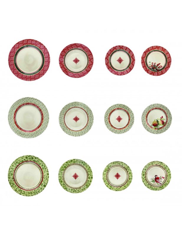 Brandani Set 6 pezzi piatti piani in ceramica dalle linee rustiche