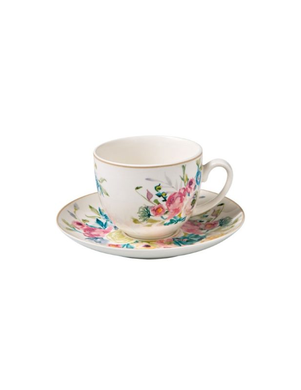 BRANDANI - PARADISE Tazzina da caffè Avio/Acqua in new bone china, set 2  pezzi - Idea Casa Più