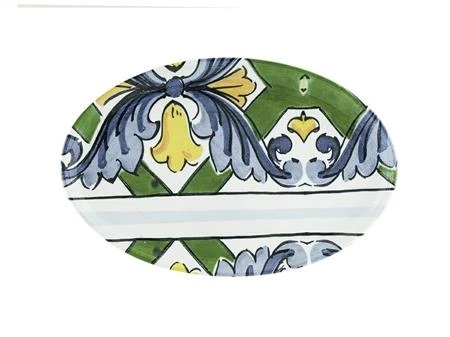 (image for) VILLA ALTACHIARA – “TAORMINA” Piatto portata ovale ceramica sottosmalto 40 x 25 cm