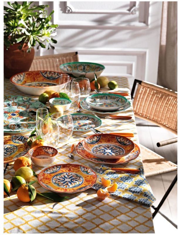 Brandani Set 6 pezzi piatti piani in ceramica dalle linee rustiche