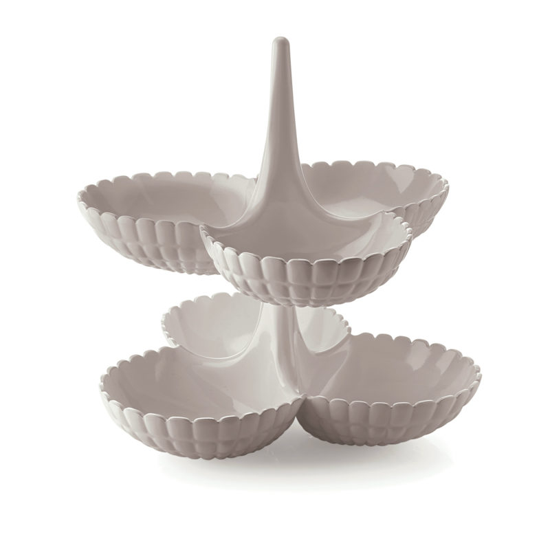 (image for) GUZZINI – “TIFFANY” Set 2 Antipastiere *Grigio Tortora*