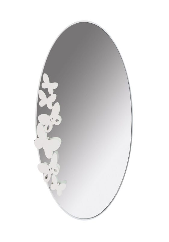 ARTI E MESTIERI &#8211; Specchio Butterfly Ovale Bianco