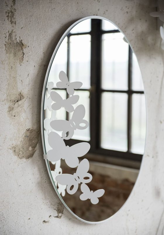 ARTI E MESTIERI &#8211; Specchio Butterfly Ovale Bianco
