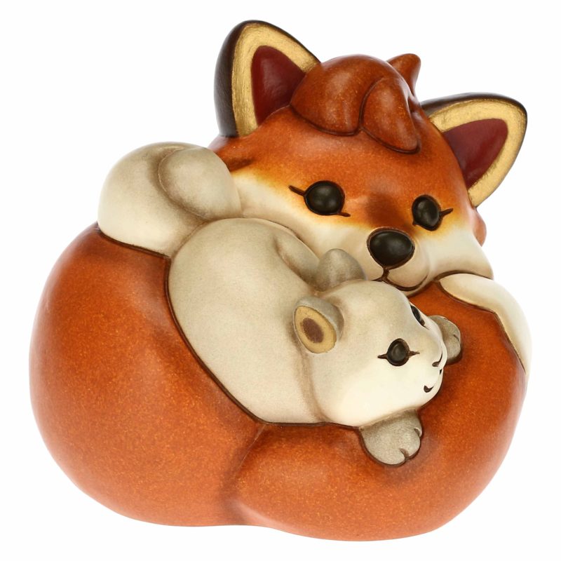 (image for) THUN – “GRACE” Volpe con scoiattolo in ceramica