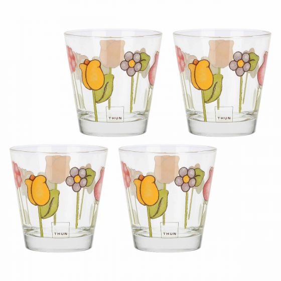 (image for) THUN – “HAPPY COUNTRY” Set 4 bicchierini in vetro decorato
