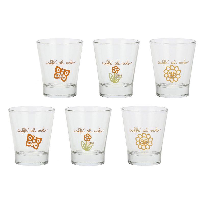 (image for) THUN – “ESTATE FANTASTICA” Set 6 bicchierini (caffeini) in vetro decorato