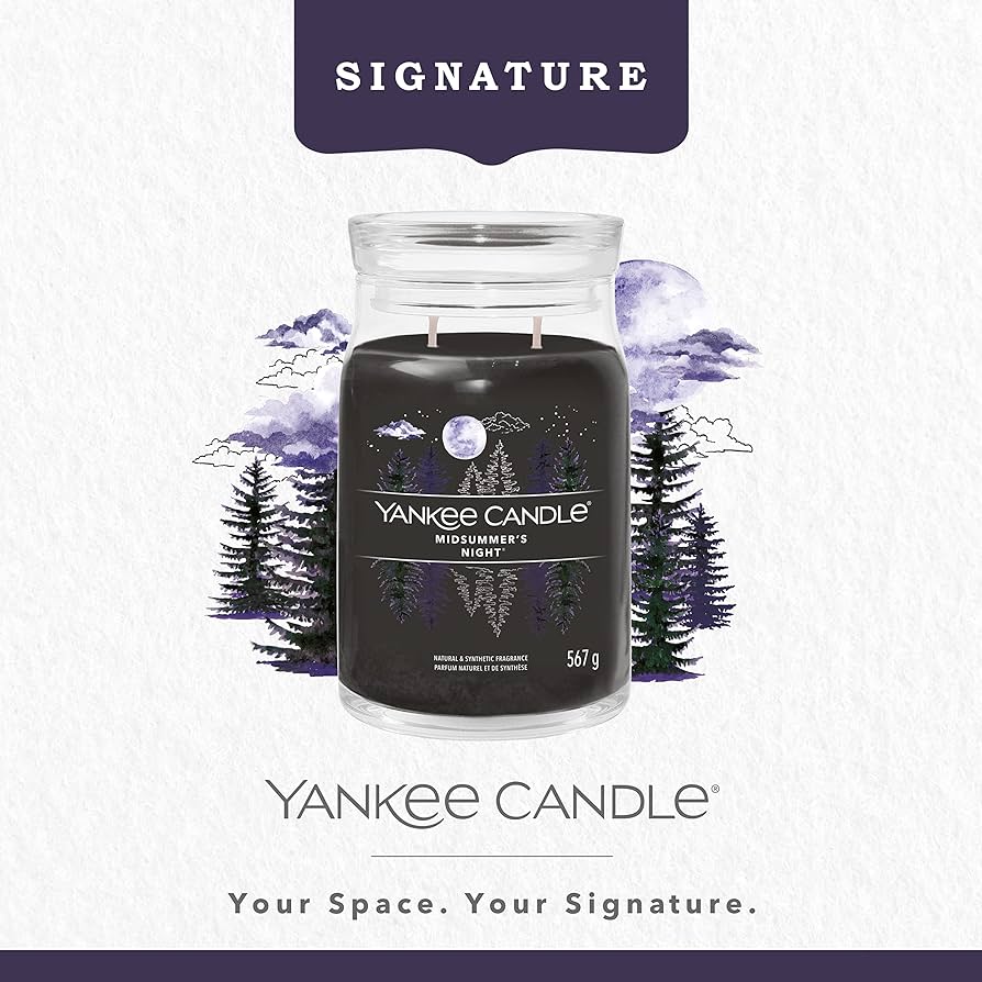 Candela Yankee candle midsummer's night 623gr nero in cera stile Yankee  candle