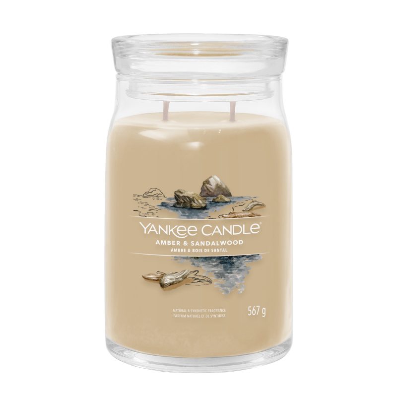 YANKEE CANDLE New look - *AMBER & SANDALWOOD* Candela in giara grande -  Idea Casa Più