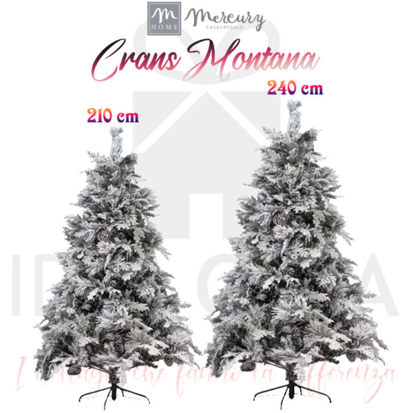 MERCURY- "CRANS MONTANA" Albero di Natale sintetico, innevato disponibile in 2 misure