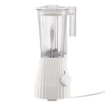 ALESSI - "PLISSÉ" Frullatore a immersione con accessori (bicchiere graduato, frusta e tritatutto) in resina termoplastica, disponibile in 4 colori, *Rosso*, *Nero*, *Grigio* e *Bianco* - Bianco