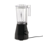 ALESSI - "PLISSÉ" Frullatore a immersione con accessori (bicchiere graduato, frusta e tritatutto) in resina termoplastica, disponibile in 4 colori, *Rosso*, *Nero*, *Grigio* e *Bianco* - Nero