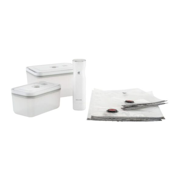 ZWILLING - "FRESH & SAVE" Set sottovuoto di colore bianco con pompa, contenitori e sacchetti, 7 pezzi, disponibile in *Vetro* o *Plastica*