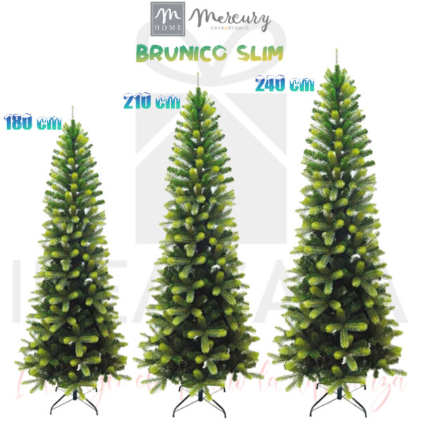 MERCURY- "BRUNICO SLIM" Albero di Natale sintetico, disponibile in 3 misure
