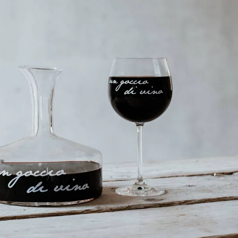 SIMPLE DAY - "UN GOCCIO DI VINO" Set 2 calici per vino in vetro cristallino senza piombo - immagine 2