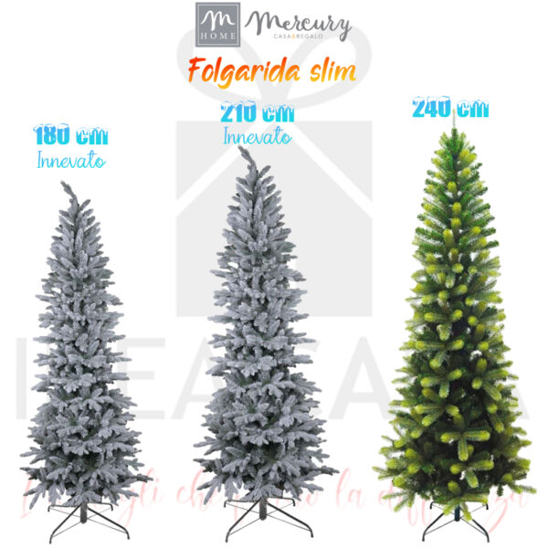 MERCURY- "FOLGARIDA SLIM" Albero di Natale sintetico, disponibile in 3 misure