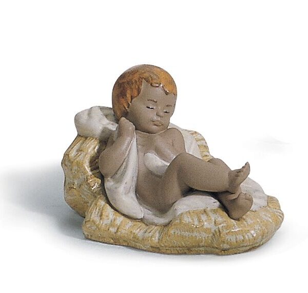 LLADRÒ - STATUA NATIVITÀ "GESÙ BAMBINO" Gres matto