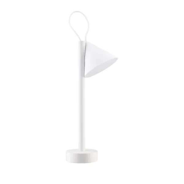 ALESSI - "TSUMIKI" Lampada a led portatile, a batteria, in metallo e resina, con touch dimmer, disponibile in 2 colori - Bianco