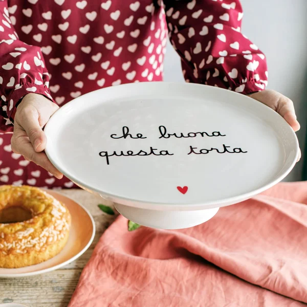 SIMPLE DAY - "CHE BUONA QUESTA TORTA" - Alzata in gres  ø31,5 cm