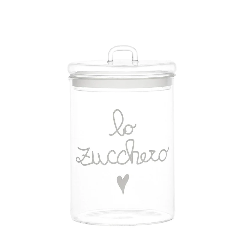 SIMPLE DAY -  "LO ZUCCHERO" Barattolo in vetro bianco ø12 - immagine 2