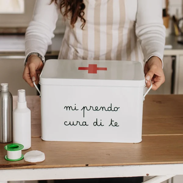 SIMPLE DAY - "MI PRENDO CURA DI TE" Scatola in acciaio verniciato, Grande