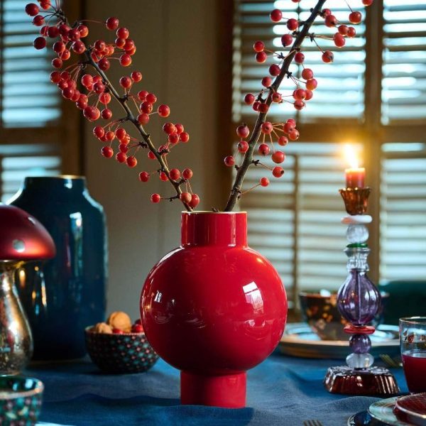 PIP STUDIO "VASE METAL SMALL RED" 18x24 cm