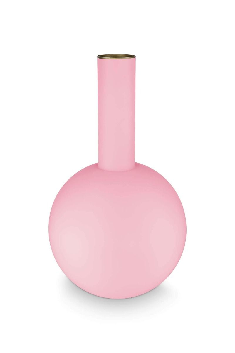 51102093 pip studio 51.102 (1) PIP STUDIO "VASE METAL LARGE MATT LIGHT PINK" ø24,5X 42h - immagine 1
