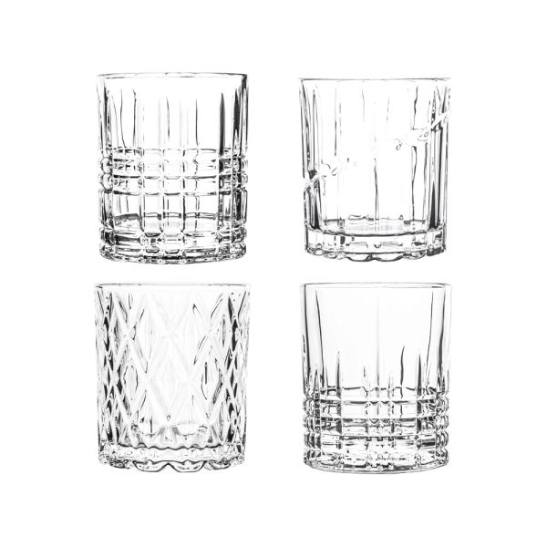 BRANDANI - "MULINELLO" Set 4 bicchieri in vetro in motivi assortiti
