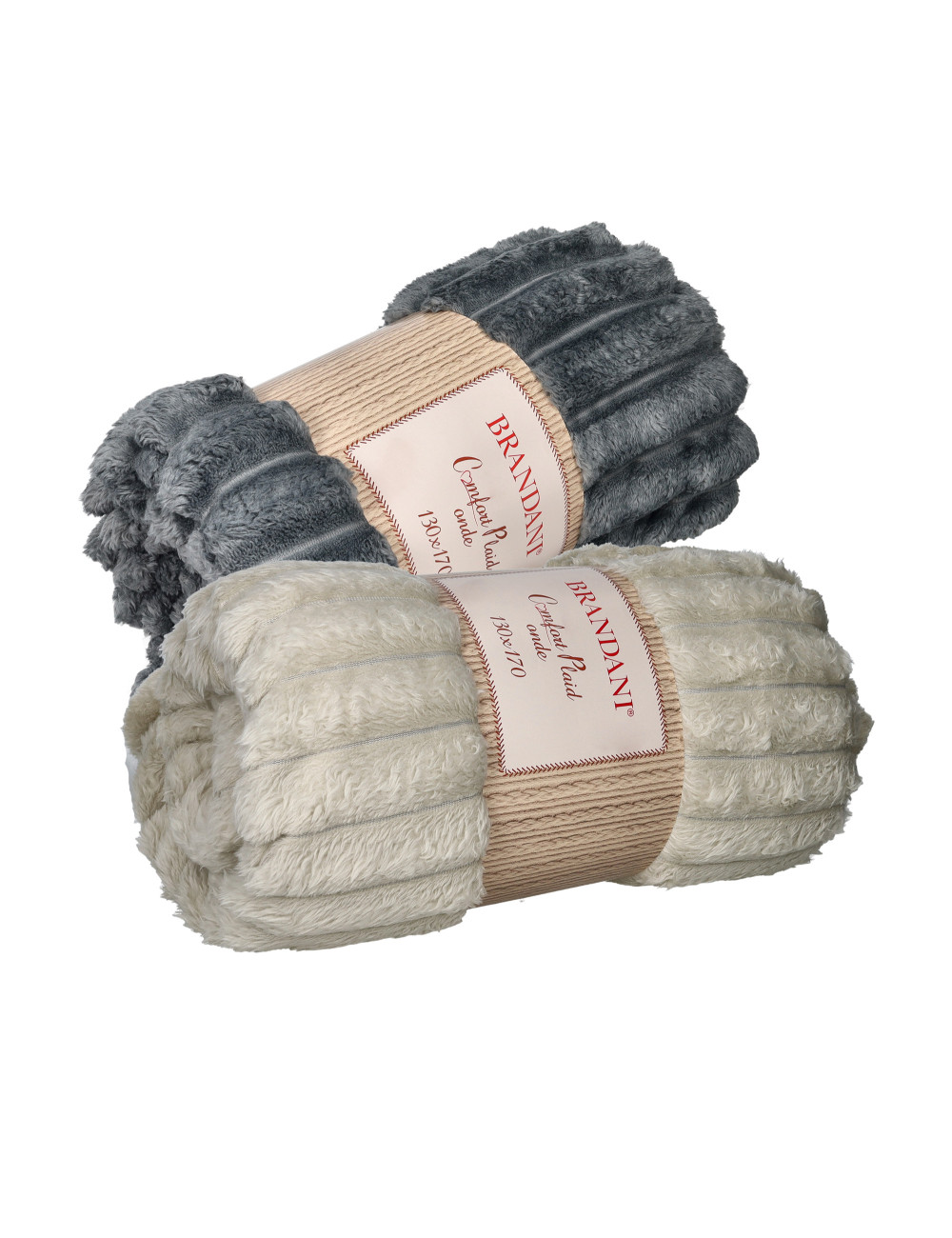 BRANDANI - Plaid onde, colori assortiti - immagine 1