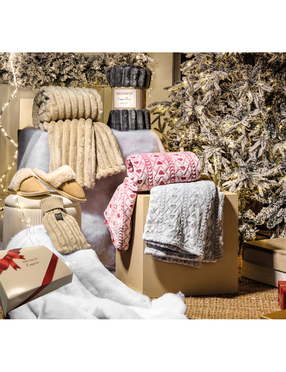 BRANDANI - Plaid cuoricini, colori assortiti - immagine 4