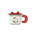 BRANDANI - Mug con fiocco rosso e tappo in silicone
