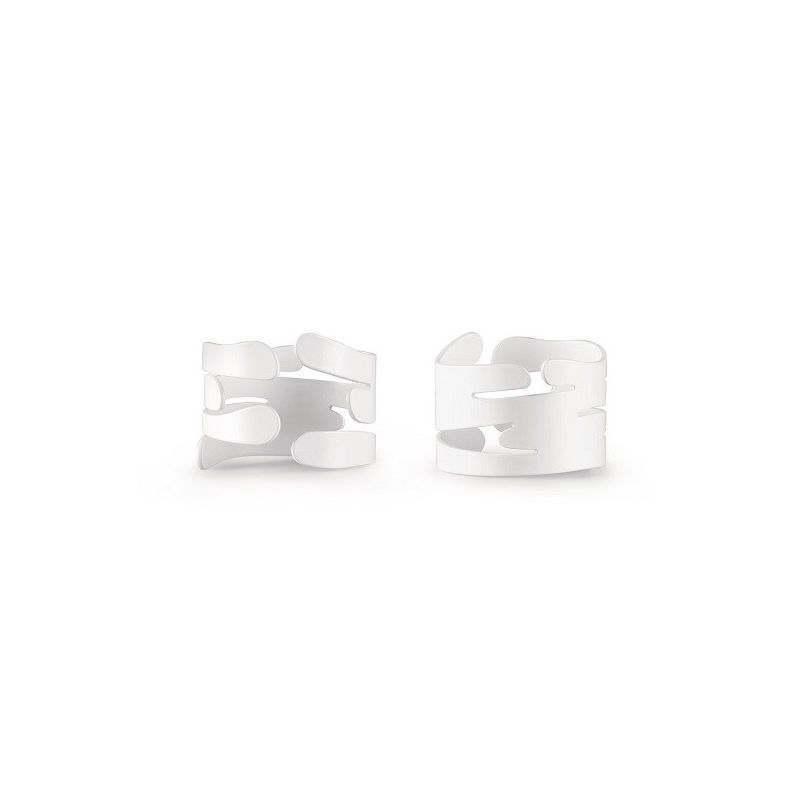 BM17S2 W - set di 2 portatovaglioli in acciaio bianco barkring alessi(1) ALESSI - "BARKRING" Set 2 portatovaglioli in acciaio inox 18/10, disponibile in 2 colori - Bianco - immagine 1