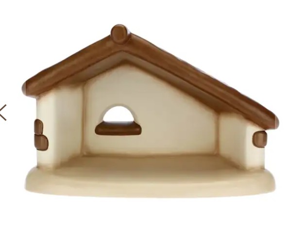 THUN - "PRESEPE CLASSICO" Capanna con gancio per addobbi, colore bianco