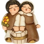 THUN - bimbi con latte in ceramica, bianco, "presepe classico"