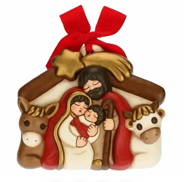 THUN - "NATALE 2023" Formella Presepe con Gesù, Giuseppe, Maria, bue e asinello, medioi7 7700