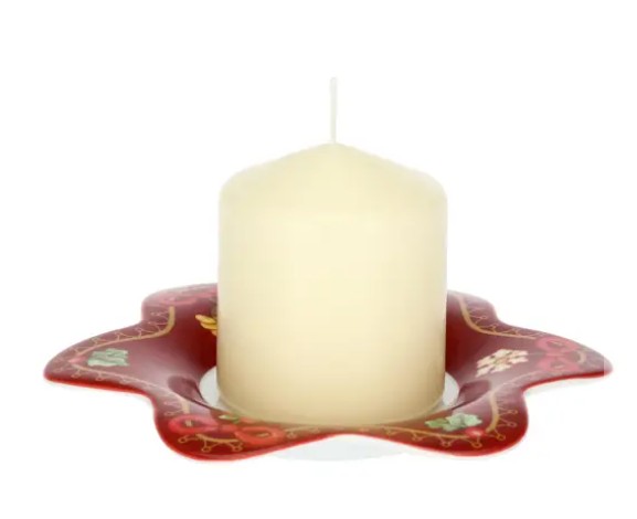 THUN - "DESIDERI DI NATALE" Piattino in porcellana con candela