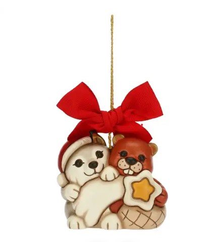 THUN - "NATALE ALTRO" Addobbo lupo Noah e castoro con stella, maxi