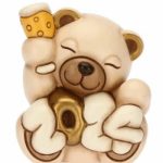 Teddy buon anno con calice, bianco
