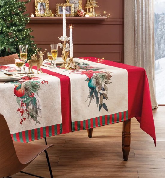 Runner antimacchia "Stelle di Natale"