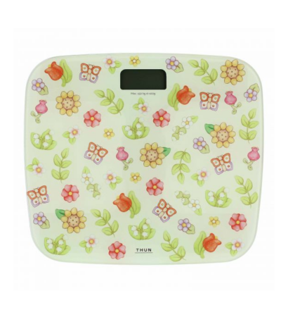 THUN - COUNTRY Bilancia pesapersone con fiori e farfalle