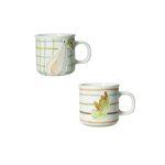 BRANDANI - "LE ZUCCHE" Set 2 tazzine da caffè Zucca e Quercia, con decori autunnali