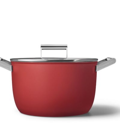 Casseruola 2 manici rossa smeg 28cm
