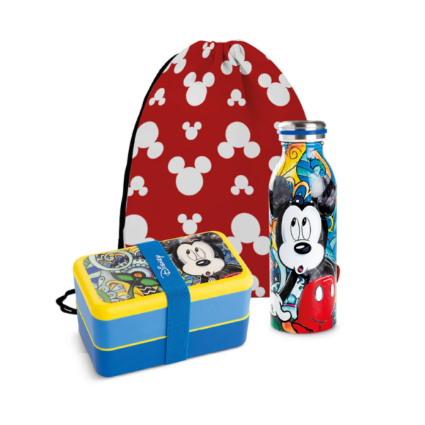 Set Lunch Box con Bottiglia Termica Mickey Forever & Ever + sacca di EGAN