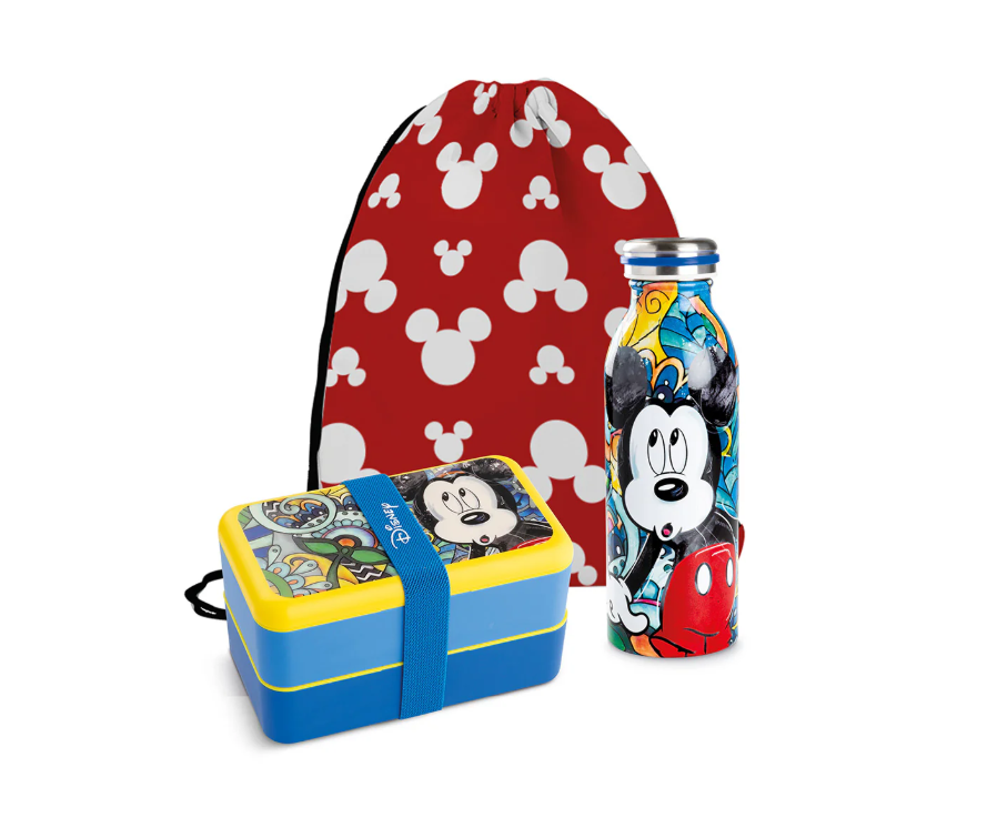 103041 Set Lunch Box con Bottiglia Termica Mickey Forever & Ever + sacca di EGAN