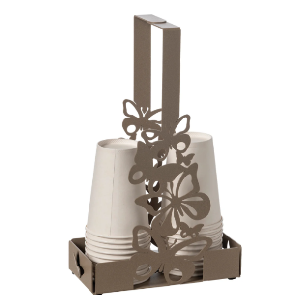 Porta bicchieri farfalloso Artie&mestieri beige