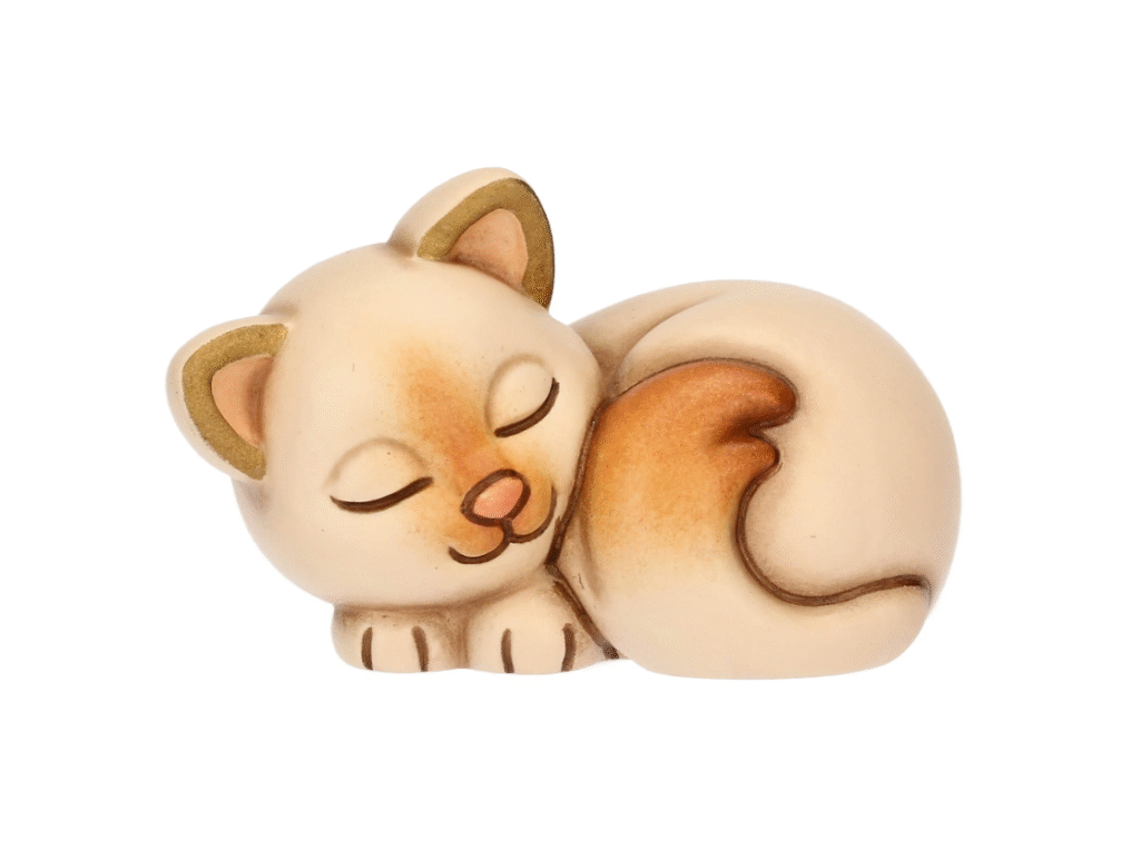 THUN - Mini animale gatto Bianca beige