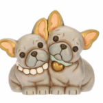 THUN -Coppia cani bulldog francese in ceramica medio