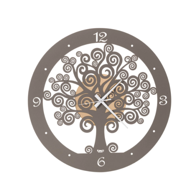 Orologio "albero della vita " piccolo laccato fango di Arti e mestieri