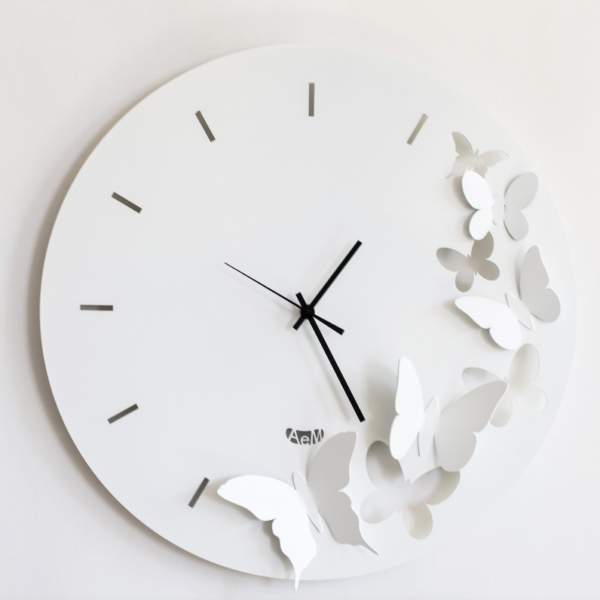 Orologio "BUTTERFLY SPRING" bianco di Arti e mestieri