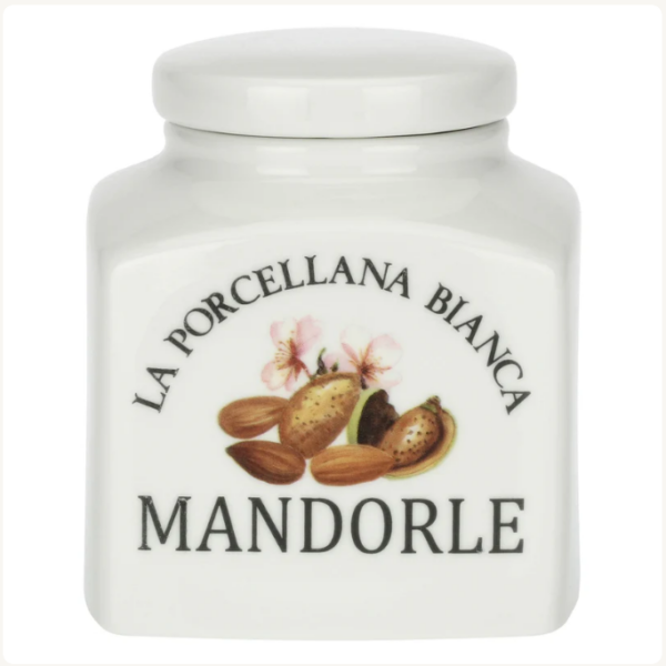 Barattolo Mandorle Conserva La porcellana bianca