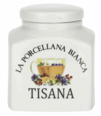 Barattolo Tisana Conserva La porcellana bianca